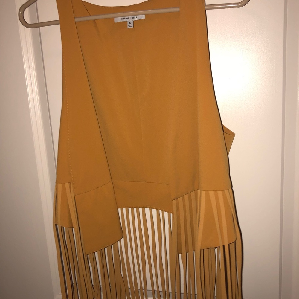 Naked zebra vest with fringe